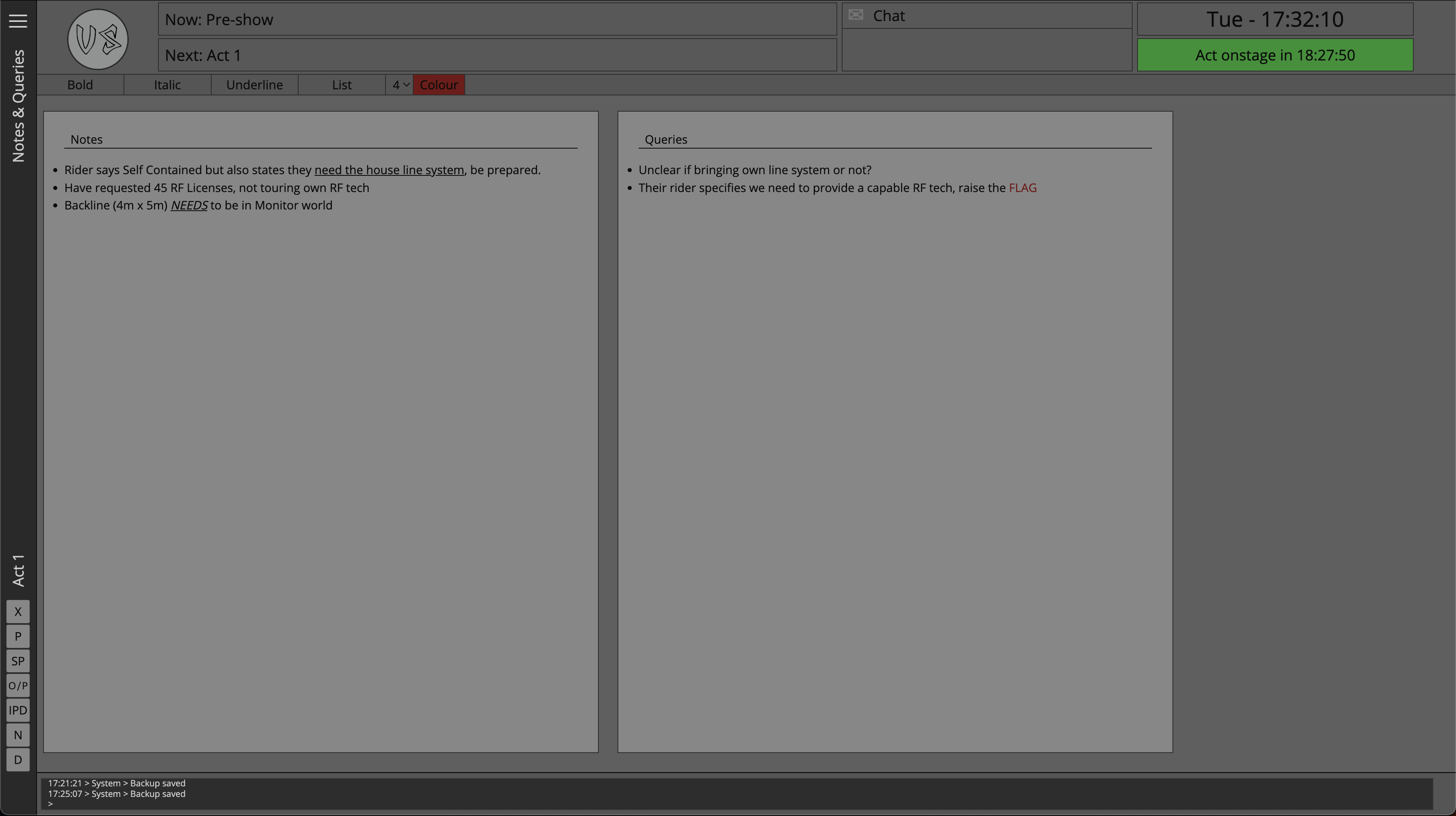 Notes Queries Page