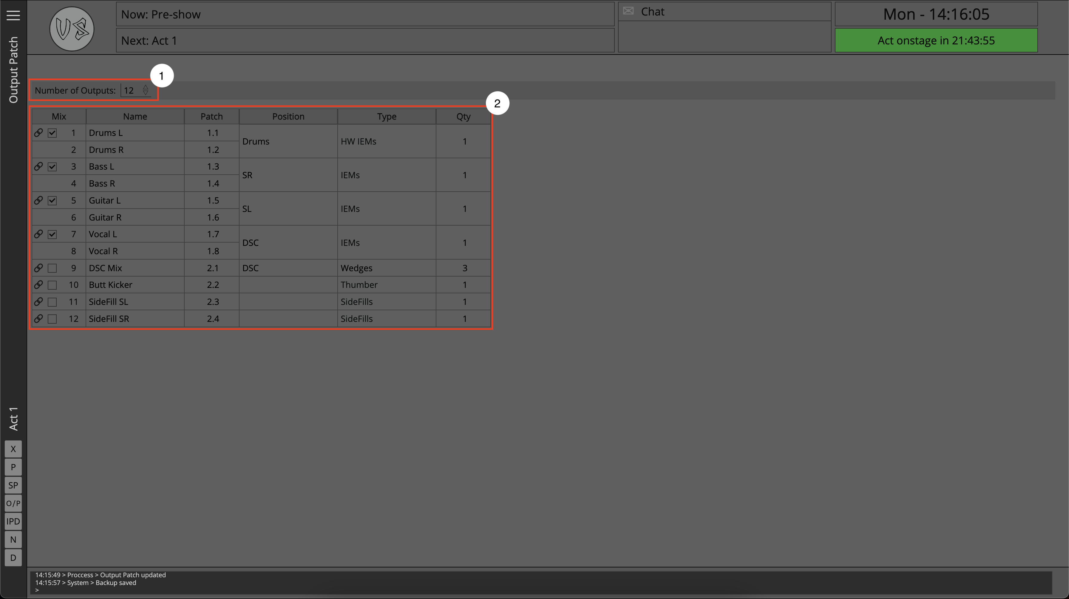 Output Patch Page