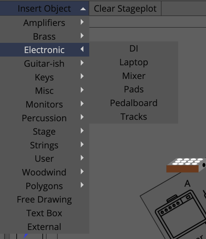 Stage Plot Insert Object Menu
